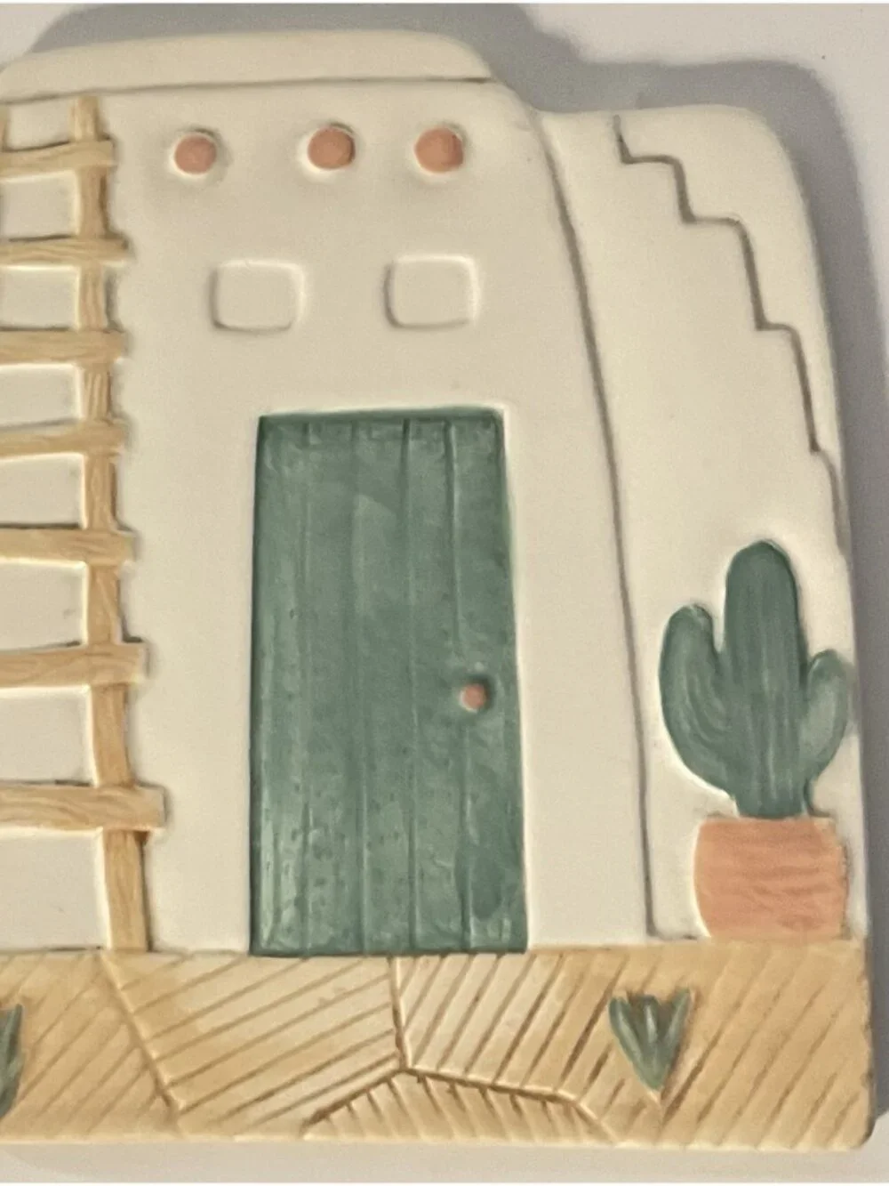 Vintage Treasure Craft Taos Pueblo Wall Plaque Trivet Southwest Decor USA 80's
